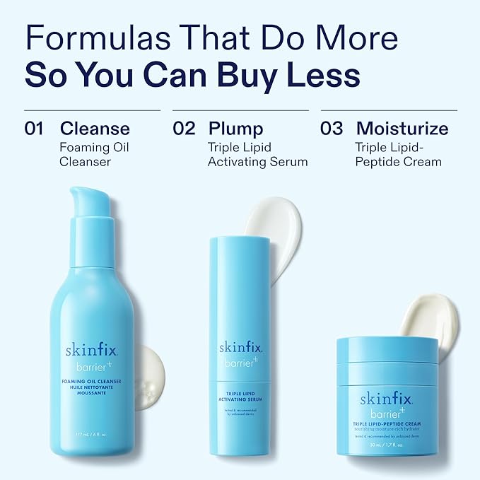 Skinfix Triple Lipid-Peptide Cream Refill - 1.7 oz - Rich Face Moisturizer to Instantly Hydrate & Restore Dry, Sensitive Skin - Non-Comedogenic, Fragrance Free, Vegan, Cruelty Free
