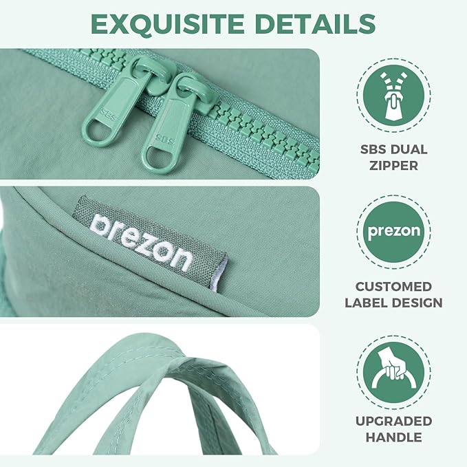 Toiletry Bag For women,Portable Hanging Organizer,4 Leakproof Compartment for full-sized Conditioner, Brushes Set, Makeup Accessories,Visible and easy to access.L-mint