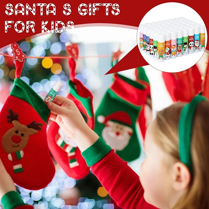 50 Pcs Cute Christmas Lip Balms Girls