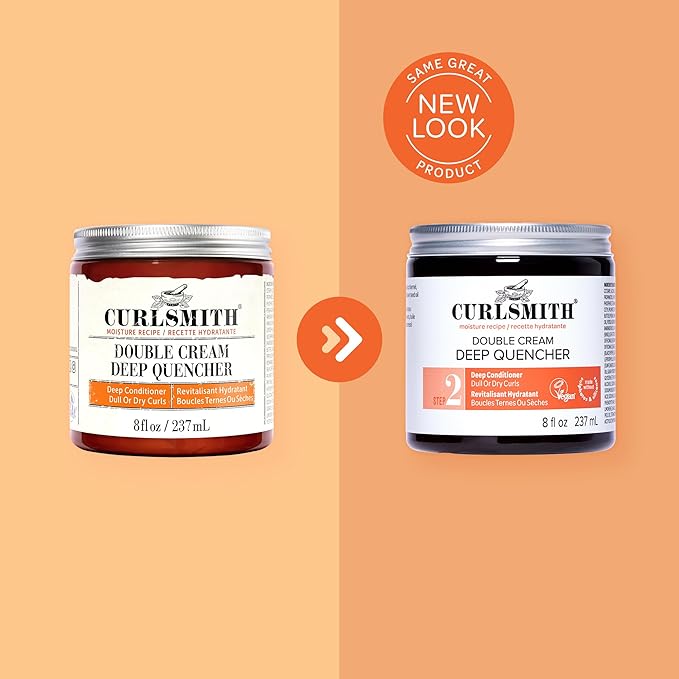 CURLSMITH Double Cream Deep Quencher - Deep Conditioning Mask for Curls, Hydrating and Detangling, For All Curl Types, Vegan & Cruelty Free (8 oz)