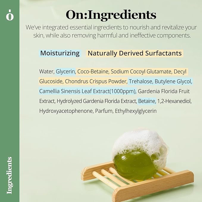 ONGREDIENTS Green Tea Cleansing Ball, Face Soap Bar, Jelly Ball Cleanser, Facial Cleanser, 3.8 Ounce