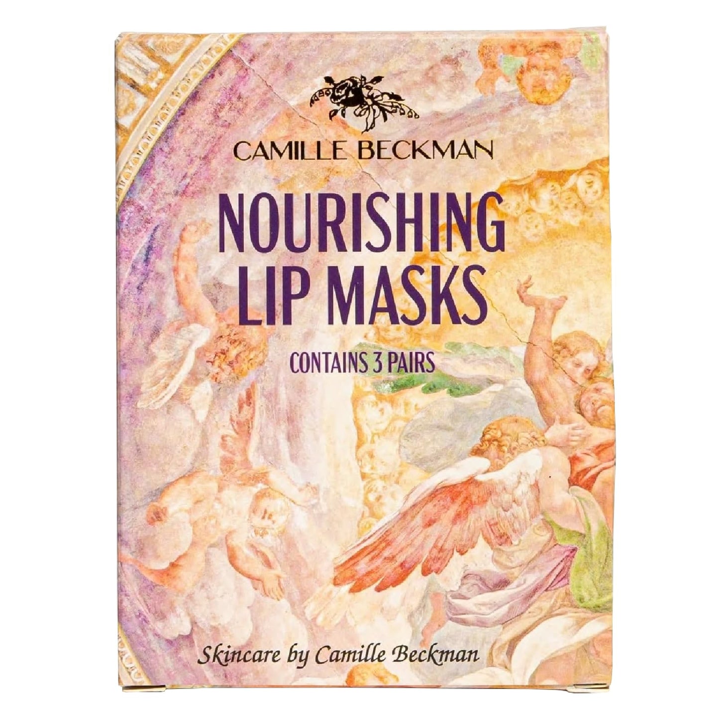 Camille Beckman Nourishing Collagen & Carob Lip Masks, Moisture-Locking Formula with Hyaluronic Acid, Set of 3 Treatments