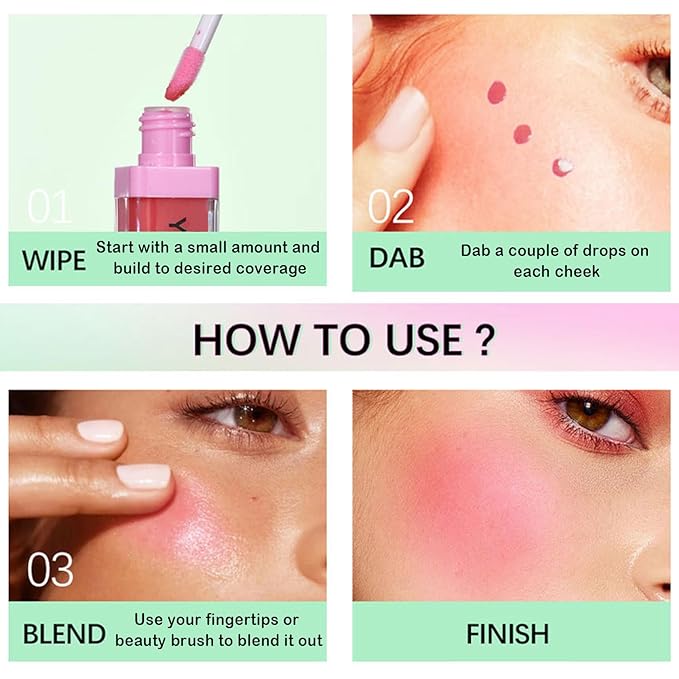 CAHIUYOA Pink Liquid Blush Oil Clear Liquid Blush for Women