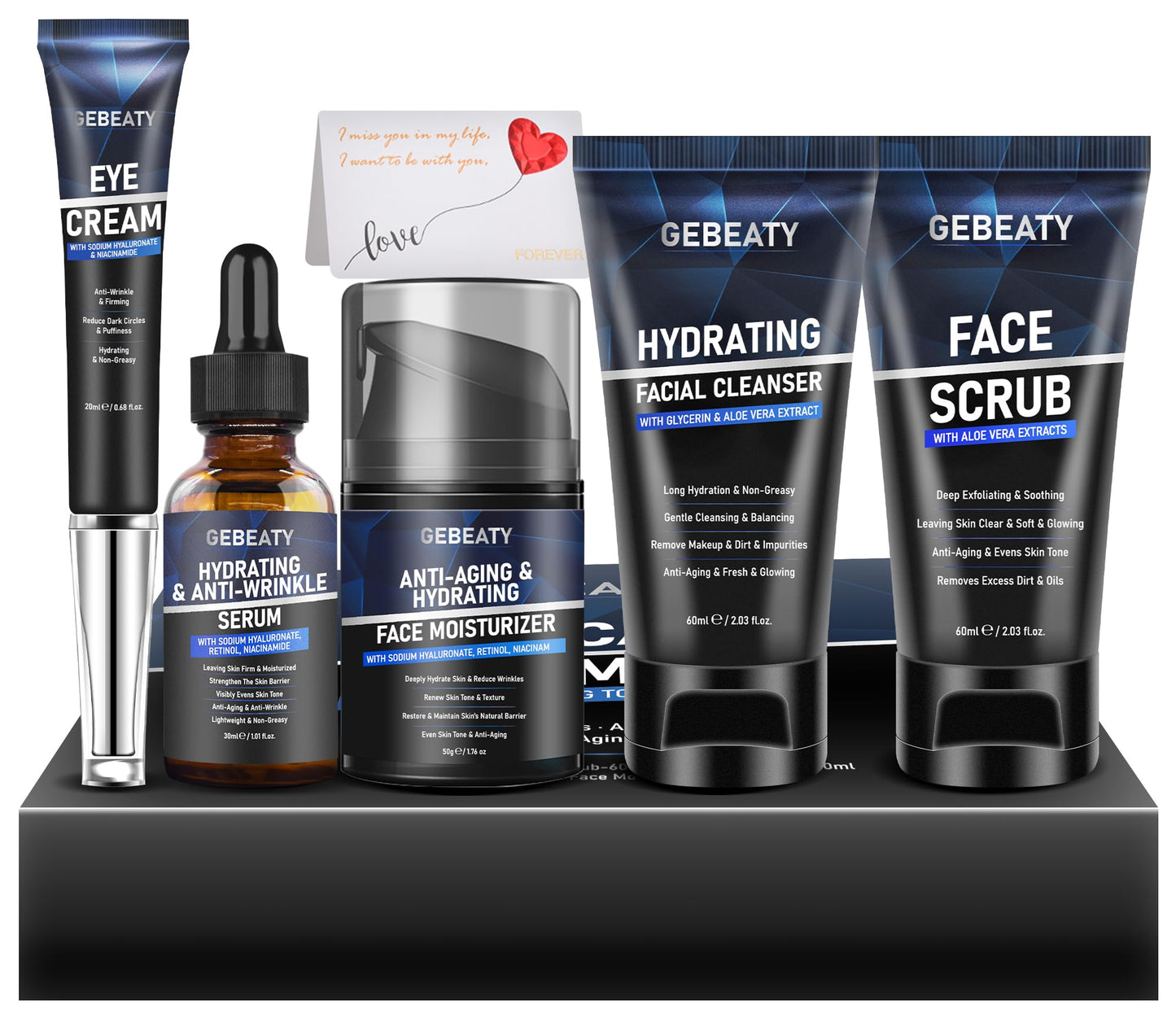 Mens Skin Care Kit,Skin Care for Men,Deep Hydrate,Moisturize,Firm Skin,Gentle Men's Facial Skin Care Routine Kit for Men Christmas Valentines Birthday Gifts for Him Boyfriend Husband Fathers Dad
