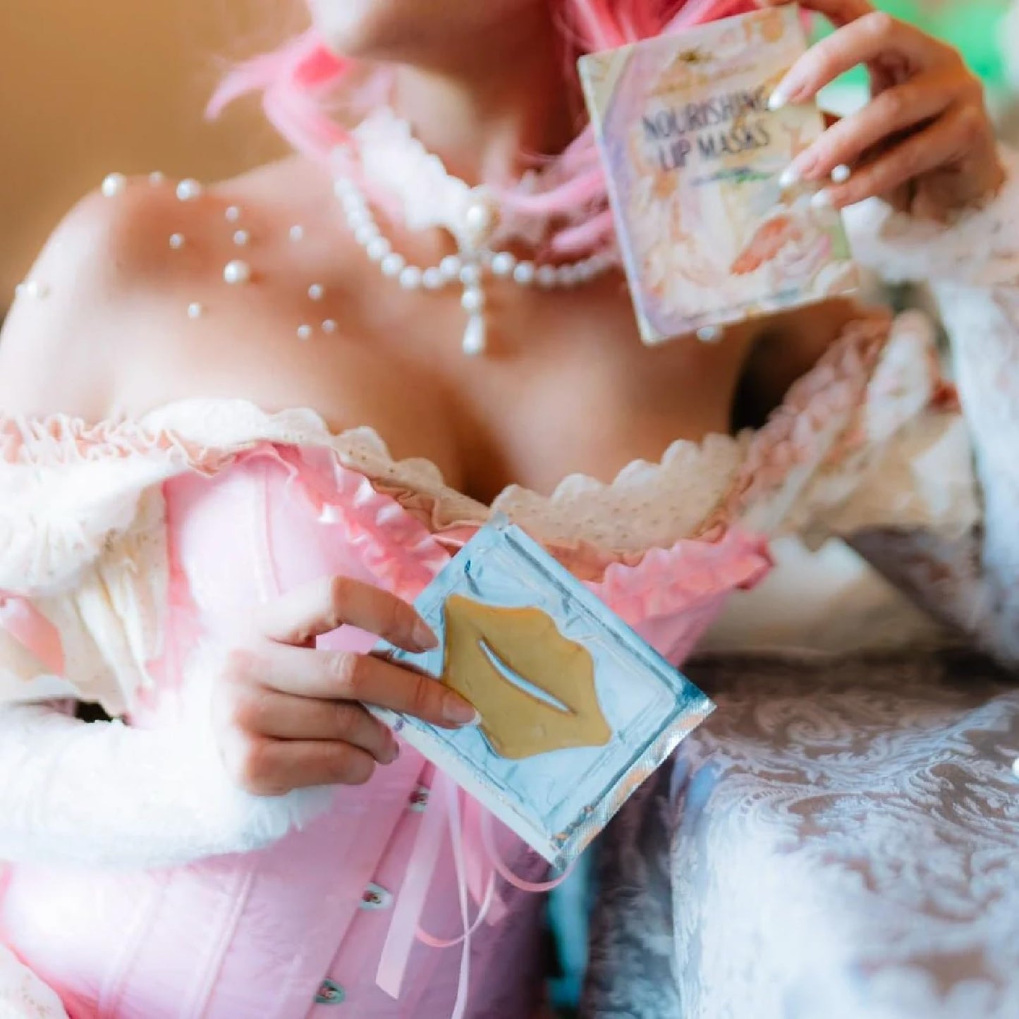 Camille Beckman Nourishing Collagen & Carob Lip Masks, Moisture-Locking Formula with Hyaluronic Acid, Set of 3 Treatments