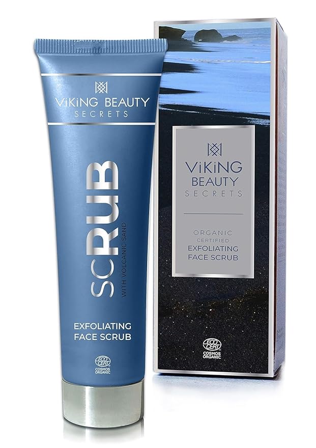 Face Scrub - Organic Exfoliating Face Wash with Icelandic Black Volcanic Sand and Rowanberries - Gentle Face Exfoliator for All Skin Types - 2 Fl Oz