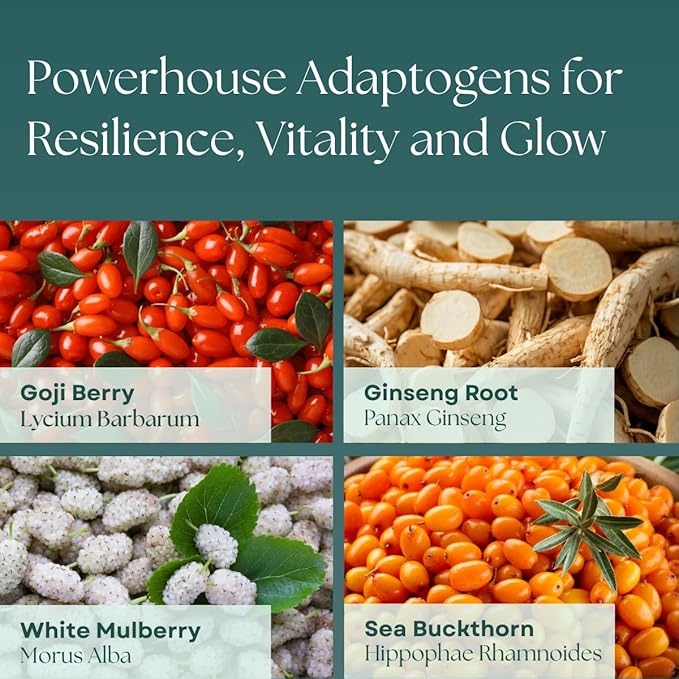 Daily Radiance Face Serum with Vitamin C & Hyaluronic Acid | Hydrates, Brightens & Fights Aging, Protects from Sun Damage | With Botanical Extracts, Adaptogens & Nourishing Oils | 30ML