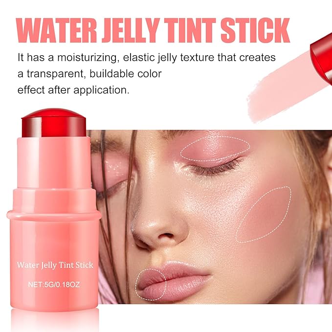 Milk Water Jelly Tint, Sheer Lip & Cheek Stick. (Coral)