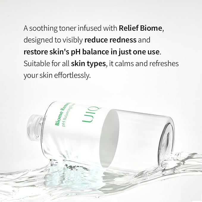 UIQ Biome Remedy pH Balancing Toner 10.14 fl. oz., Korean Skincare - Exfoliating Soothing PH Balancing Toner for Sensitive Skin