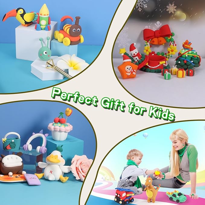 EDIFON Air Dry Clay Kit, 36 Colors Modeling Clay with Tools, Ultra Light, Safe and Non-Toxic, Ideal Gift for Kids (36 Colors+ Tools)
