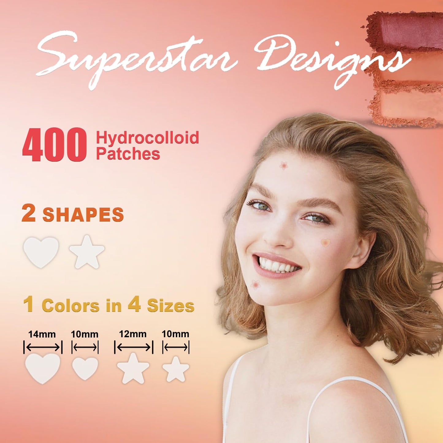 Clear Pimple Patches for Face 3 Size 400 Counts, Hydrocolloid Cute Star Acne Patches for Covering Zits and Blemishes, Zit Patches Spot Stickers Salicylic Acid,Tea Tree Oil, Pimple Popper Tool Kit