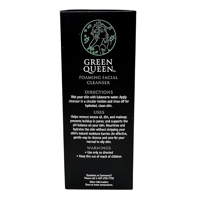 Facial Wash Foaming Cleanser by Green Queen helps removes excess oil, dirt, and makeup | Foaming action | refreshes & cleanses face |help calm skin | Fragrance Free| 110 g
