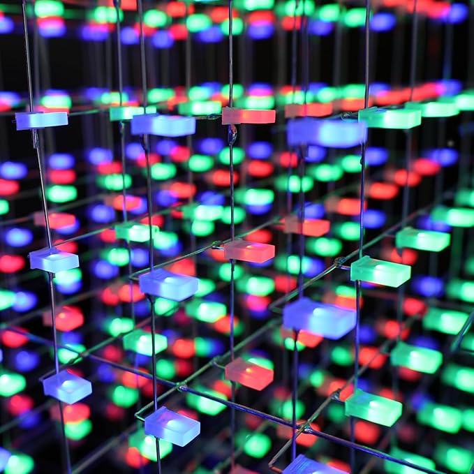 iCubeSmart 3D Led Cube DIY Electronics Kit 8x8x8 Led Cube DIY Soldering Project Kit(3D8S-MULTI)