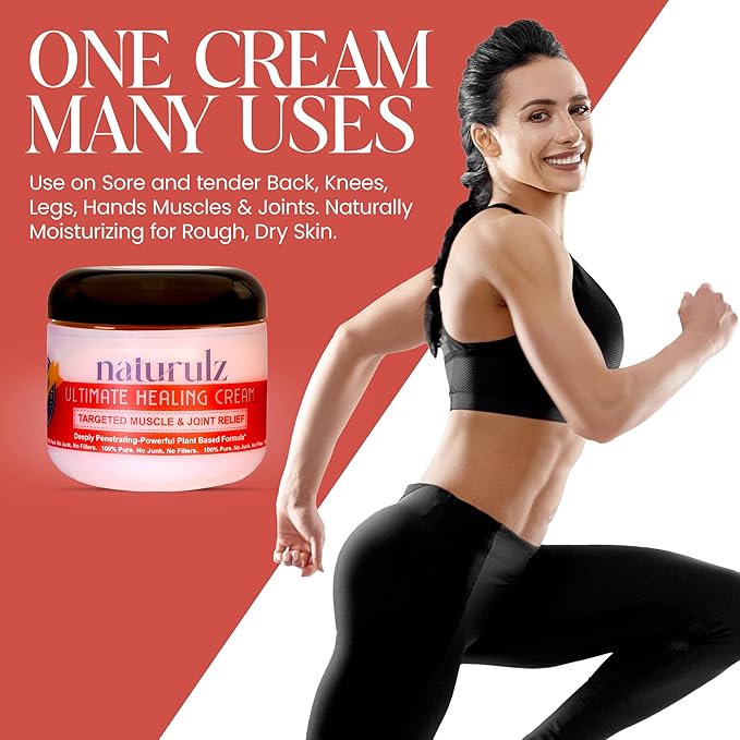 Naturulz Ultimate Healing Cream 4 Ounce Fast-Acting Topical for Joint and Muscle Discomfort with Arnica, Capsicum, Calendula. Powerful, All-Natural 'NO Junk' Formula.