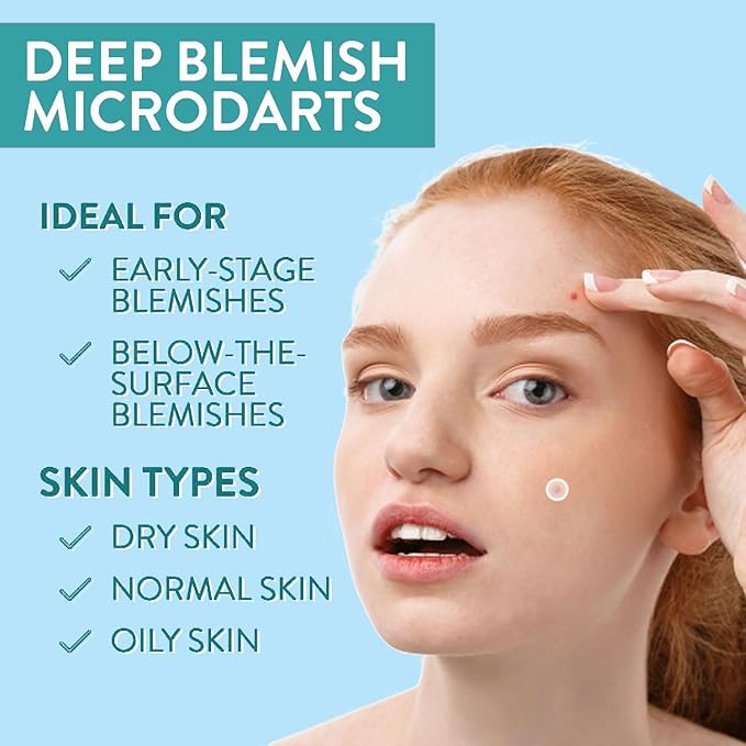 Dissolving Microdart Acne Patch for Deep Blemish - 18 Patches - Fast Acting Microdart Pimple Patches for face - Hyaluronic Acid, Tea Tree Zit patches for face - Hydrocolloid Bandages