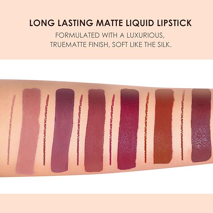 BestLand 12Pcs Matte Liquid Lipstick + Lip Liner