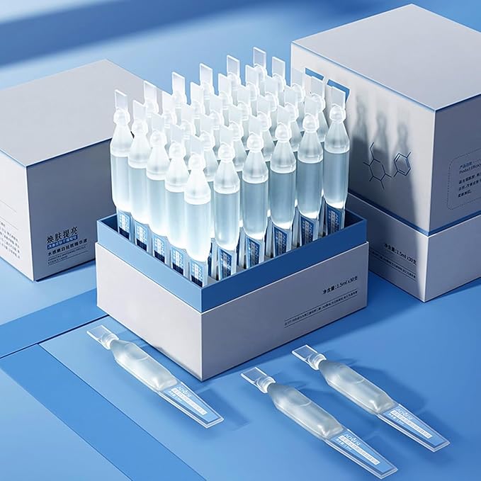 5% Hyaluronic Acid Serum,Ultra Hydrated Vial of Hyaluronic Acid Tubes，Awaken Natural Perfection for Face Serum Hydrated ，Anti-Aging, Deep Moisturizing, Revitalizing Skin (1.5ml*30Pcs)