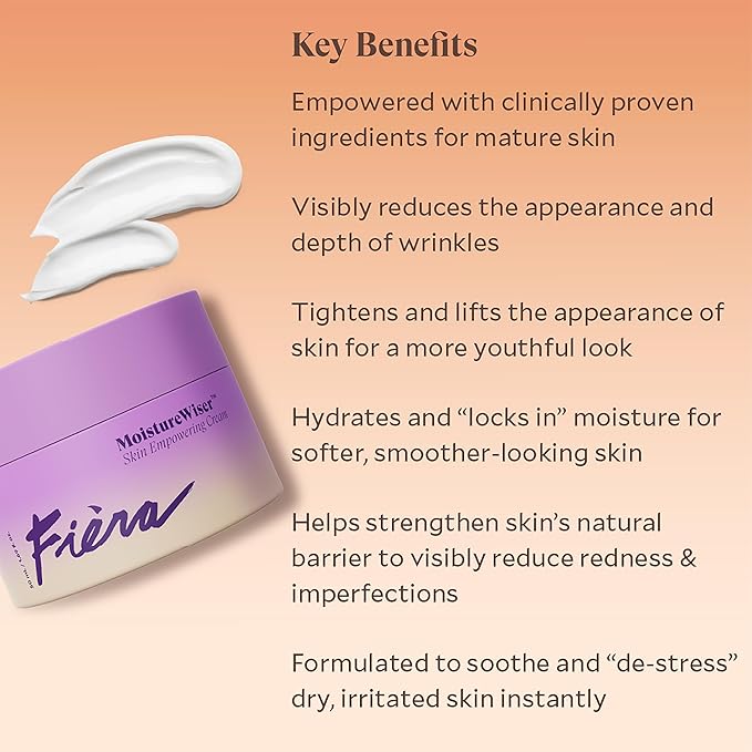 FIÈRA MoistureWiser – Advanced Anti-Aging Moisturizer for Mature Skin, Tightens, Hydrates & Reduces Fine Lines & Wrinkles for a Youthful Look – 1.69 FL. OZ. / 50 ML