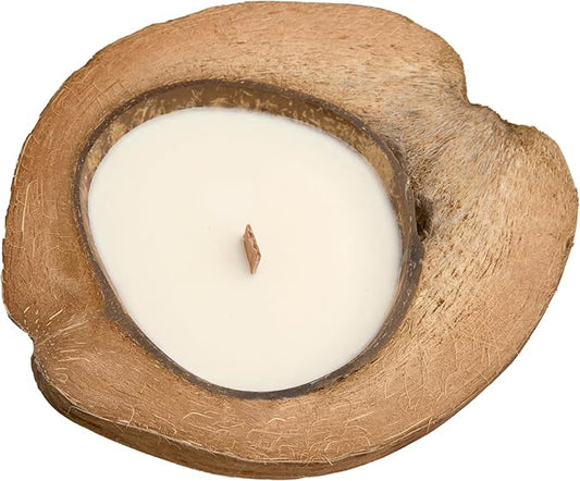 Scented Candle Clearance, Wooden Wick Soy Candles in a Big Coconut Shell, Relaxation Gifts for Women, Room Decor Natural Candles Non-Toxic (Caramel Island)