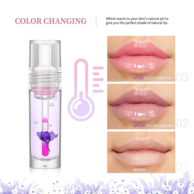 Flower Lip Oil, Hydrating Lip Glow lines