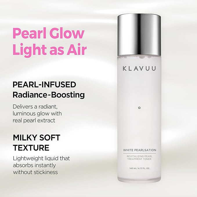 KLAVUU Deep Hydrating Milky Toner with Pearl Extract– Niacinamide, Hyaluronic Acid, Lightweight Facial Toner for Glass Skin and Wrinkle Care, Anti Aging, Korean Moisturizer Skincare for Women (4.76oz)