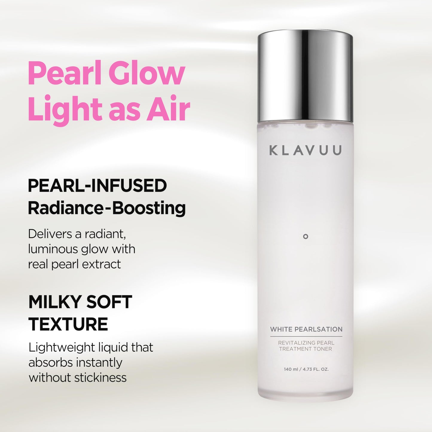 KLAVUU Hydrating Milky Toner with Pearl & Niacinamide – Facial Toner for Skin Glow, Wrinkle Care & Moisture Balance, Korean Skincare (4.76oz)