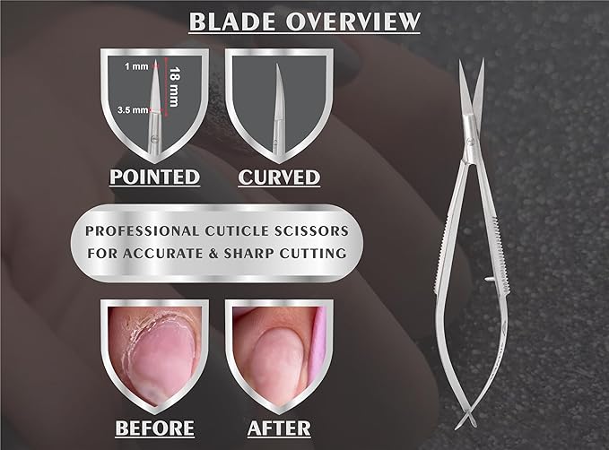Cuticle scissors extra fine curved