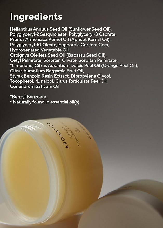 AROMATICA Orange Cleansing Sherbet 150g - Double Cleanser, Makeup Cleansing Balm - Melts Away Stubborn Impurities