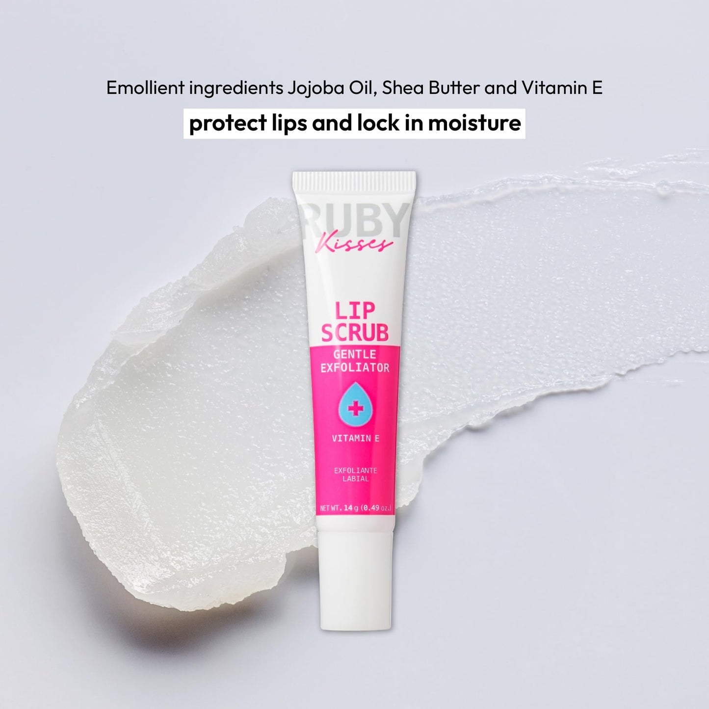 Ruby Kisses Value Lip Care Travel Kit With Rosehip Oil Clear Lip Gloss, High Shine Plumping Gloss, Pink Lip Oil Booster, Exfoliating Lip Scrub, Hydrating Intensive Lip Mask + Holographic Makeup Bag