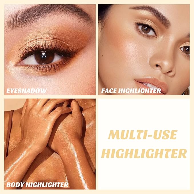 Boobeen Highlighter Powder Palette - Glow Shimmer Illuminator Brighten Skin