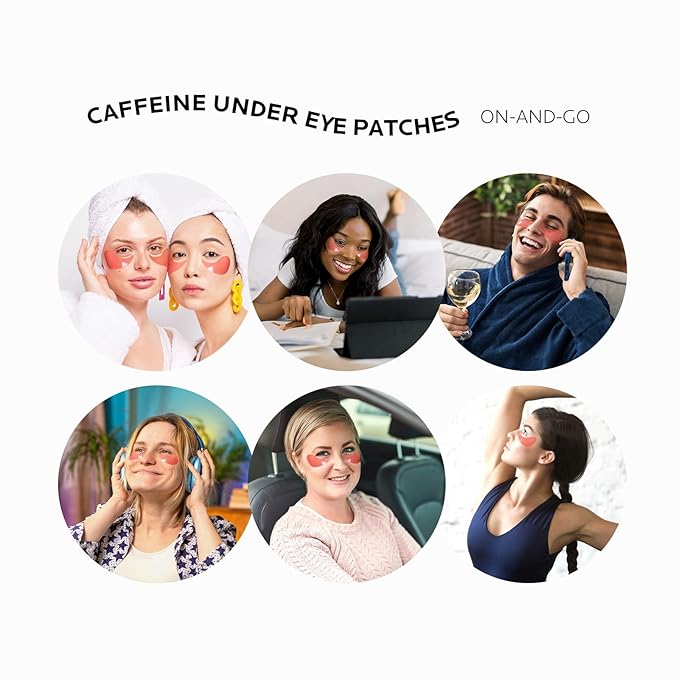 Dr. Pure Under Eye Patches for Puffiness: Caffeine Eye Mask Soothe Fine Lines Wrinkles with Niacinamide Hyaluronic Acid - Reduce Dark Circles Eye Gel Pad (30 Pairs)
