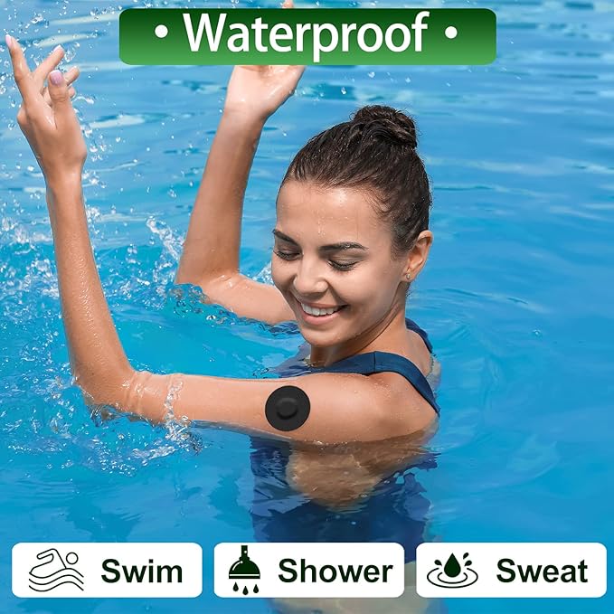 G7 Adhesive Patches Waterproof 20 Pack Overpatch for G7 & Stelo Flexible CGM Tape Hypoallergenic & Latex-Free Stelo Overlay Patch for 10-15 Days Long Stay Without Glue in The Center, Black