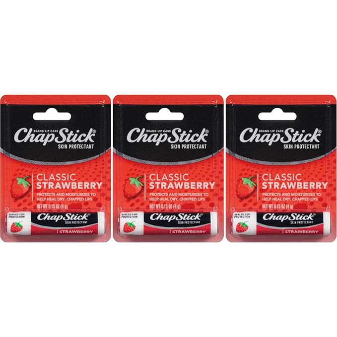 Chapstick Lip Balm-Classic Strawberry 3 Pack