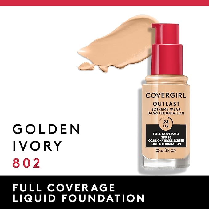 Covergirl Outlast Extreme Wear 3-in-1 Full Coverage Liquid of 2)