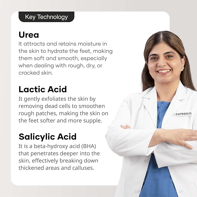 Foot Care Cream for Cracked Heels | Repairs, Softens, and Exfoliates | Foot Cream for Women and Men, 50 g (Pack of 1)