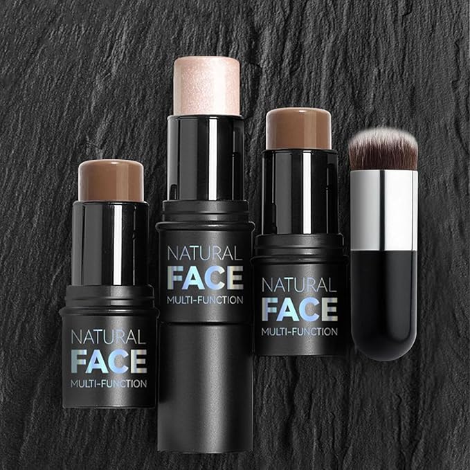 2 Pcs Cream Contour Highlighter Stick for Face Makeup (2+6)