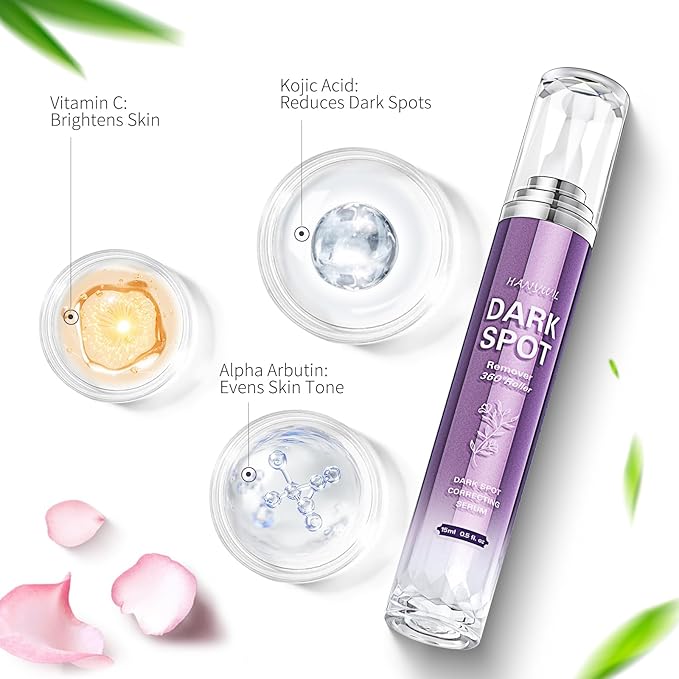 HANYWIL Dark Spot Remover for Face and Body, Dark Spot Corrector Serum, Age Spot Sun Spot Freckles Brown Spot Remover, Melasma Treatment, Skin Care Face Serum with Roller (0.5 Fl Oz)