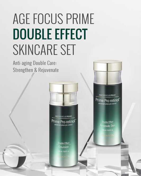 ISA KNOX Age Focus Prime Double Effect Skincare Special Set (8.5 fl oz) - Korean Skincare for Moisturizing, Firming, and Nourishing. with Prime Pro-Retinol™, Phyto DNA, and Phyto Pro-Retinol™.