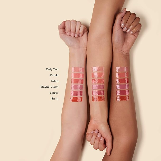 ILIA - Balmy Gloss Tinted Lip Oil | Non-Toxic, Cruelty-Free, Vegan, Hyaluronic Acid, Non-Sticky for Moisturizing + Plumping (Petals, 0.14 fl oz | 4.3 ml)