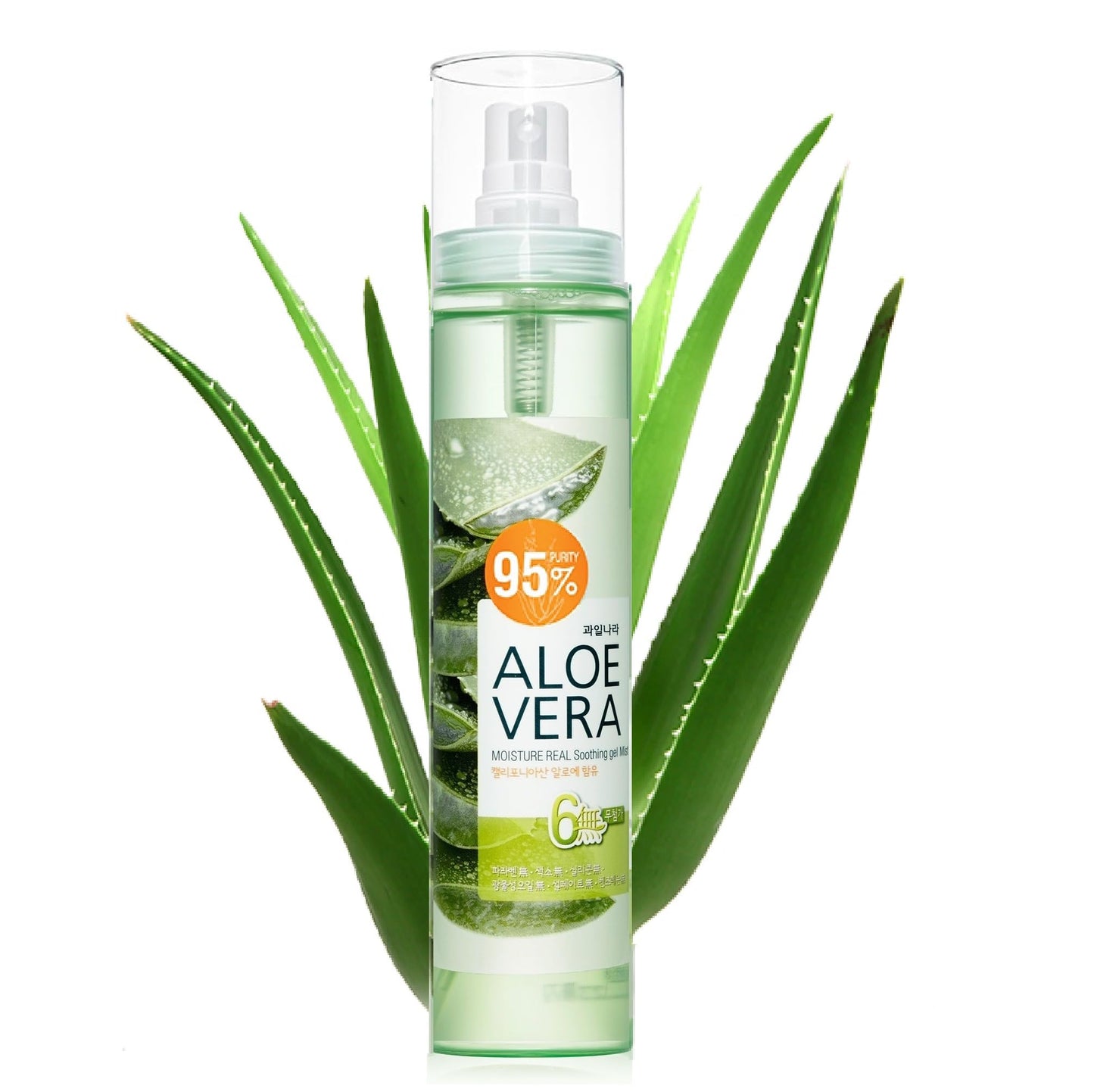 jNE California Grown Aloe Vera Soothing Gel Water | 4.23 Fl oz | 95% Pure | All-in-One for Face, Body, Hand, Hair | Korean Skin Care