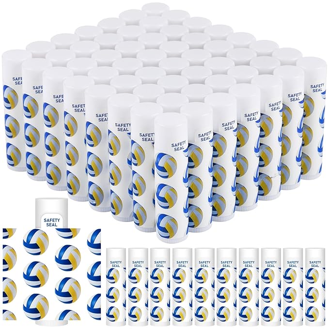 DMSKY 60 Pcs Volleyball Lip Balm Supplies