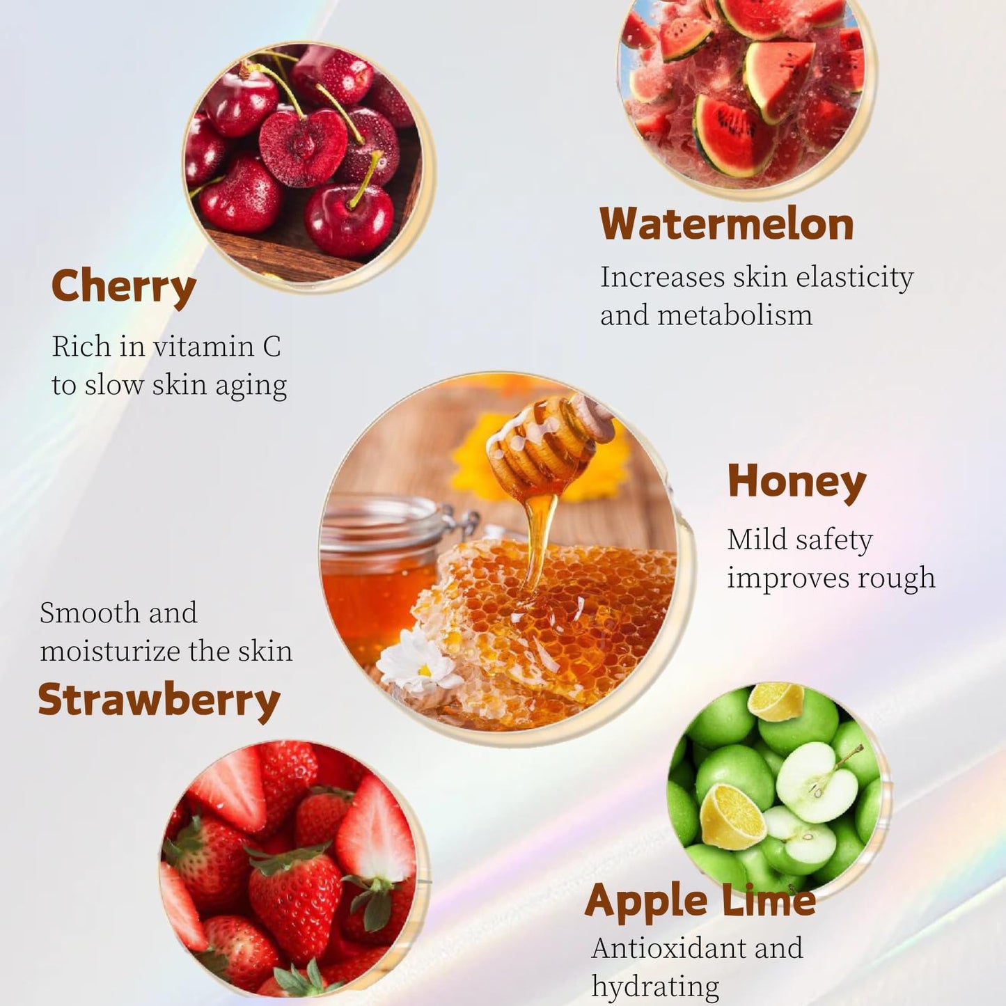 5PCS Bee Lip Balm Honey Pot - Lip Sleeping Mask - Moisturizing Lip Gloss for Women - Lip Mask Overnight Gift Set - Tinted Lip Balm - lip balm Hydrating - Honey,Cherry,Strawberry,Apple Lime,Watermelon