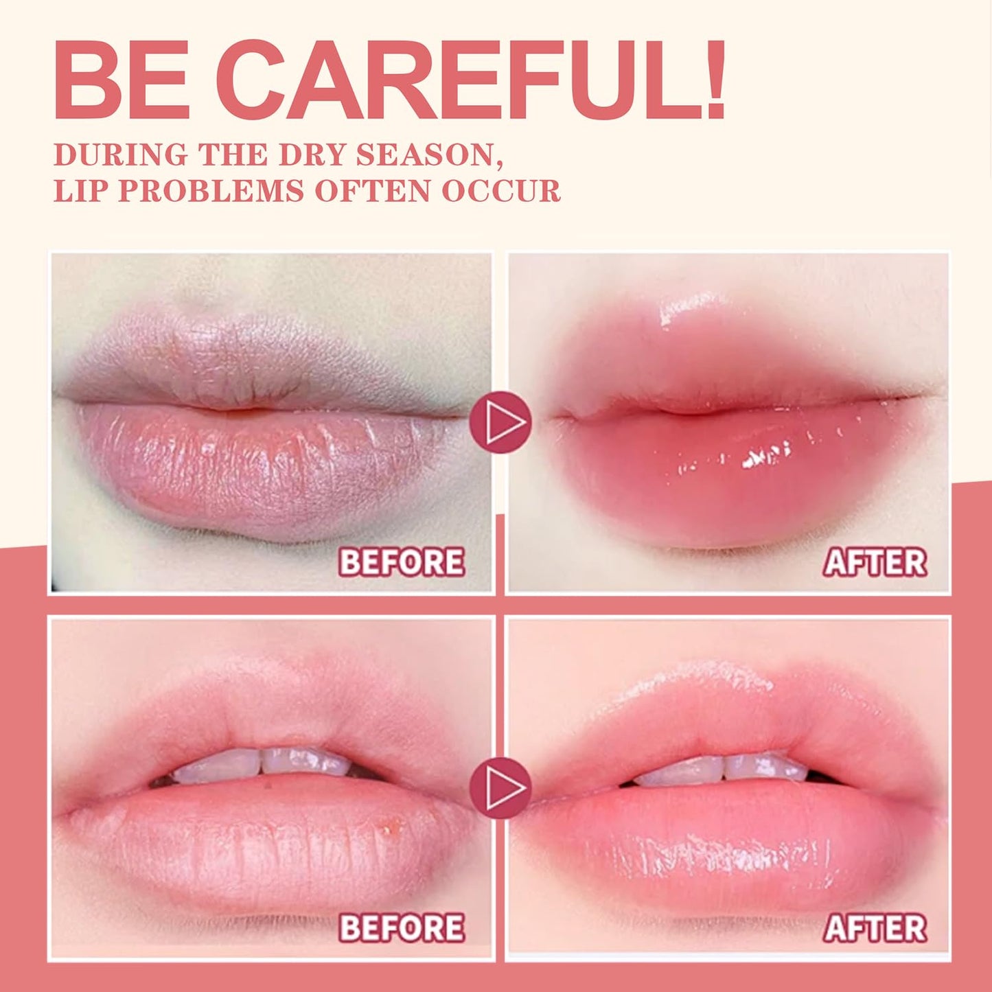 2 Pack Moisturizing Lip Masks, Strawberry Vitamin E Lip Balm Lip Care Gifts for Women Girls, Conditioning Lip Mask and Lip Butter Melting Balm for Dry and Cracked Lips (Strawberry & Peach)