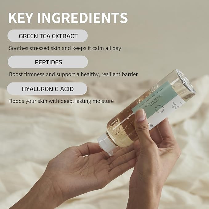 [BONAJOUR] Vegan Beauty Organic Green Tea & Hyaluronic Acid Facial Toner for Dry Skin - 100% Pure Natural Moisturizer & High Moisture Type, Anti Aging, Anti Wrinkle, 7.2 fl. oz