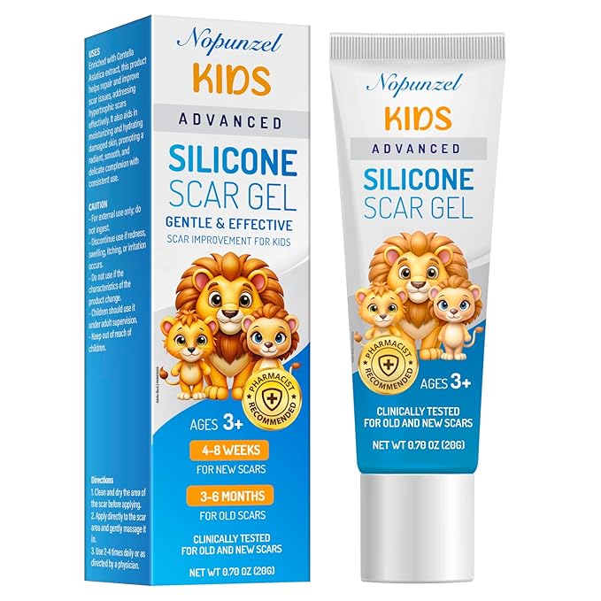 Kids Silicone Scar Gel: Silicone Gel for Scars - Reduces the Appearance of Old and New Scars - Advanced Scar Gel for Face - Body - Scratches - Injuries - Scalds - Burns - Surgery - Kid Friendly - 20g