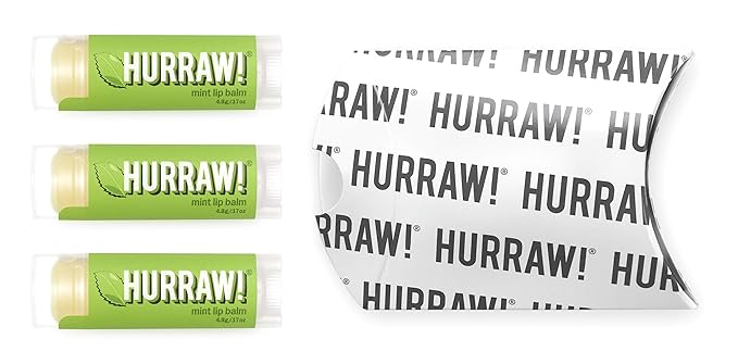 Hurraw! Mint Lip Balm, 3 Pack: Palm