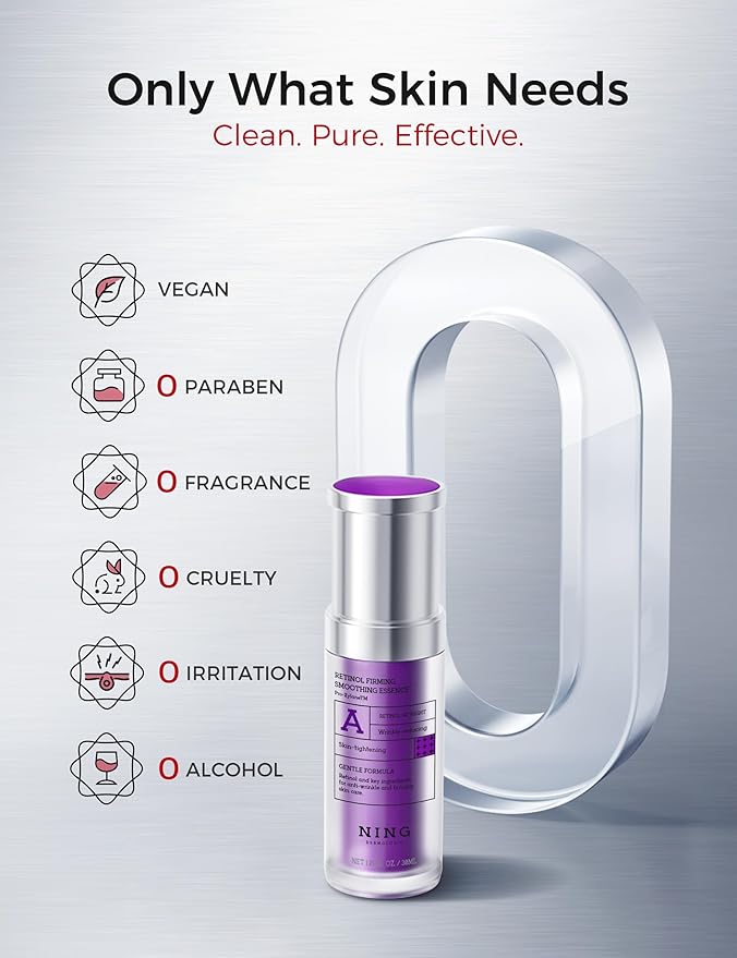 Retinol Serum for Face with Peptides: Anti-Aging, Firming & Wrinkle Repair | Hydrating & Smoothing Face Treatment | Korean Skincare Synergy Formula 1.01oz