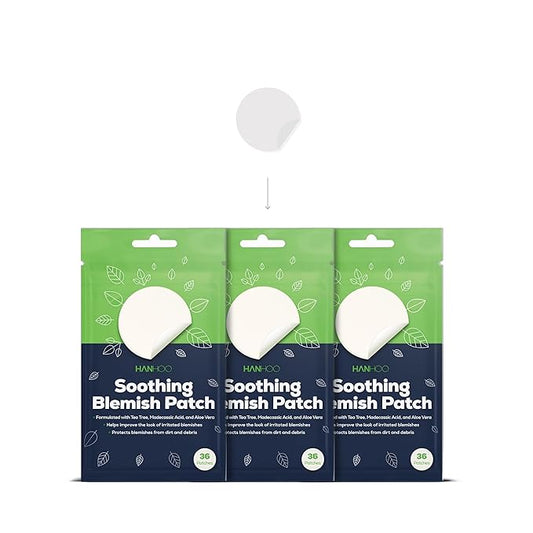 HANHOO Soothing Blemish Patch with Aloe, Madecassic Acid, and Tea Tree Extract | Hydrocolloid Spot Treatment | Calms Pre-stage, Irritated, and Popped Blemishes 108 count