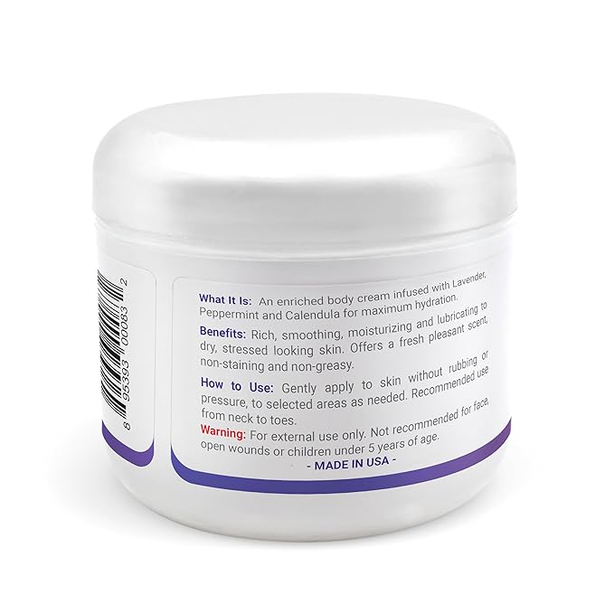 PhysAssist - Oncology Body Cream with Botanicals, 4 oz. Soothing and Hydrating to Stressed Skin. Made with Oils of Lavender, Calendula, and Peppermint. Non-Irritant, Clinically Tested.