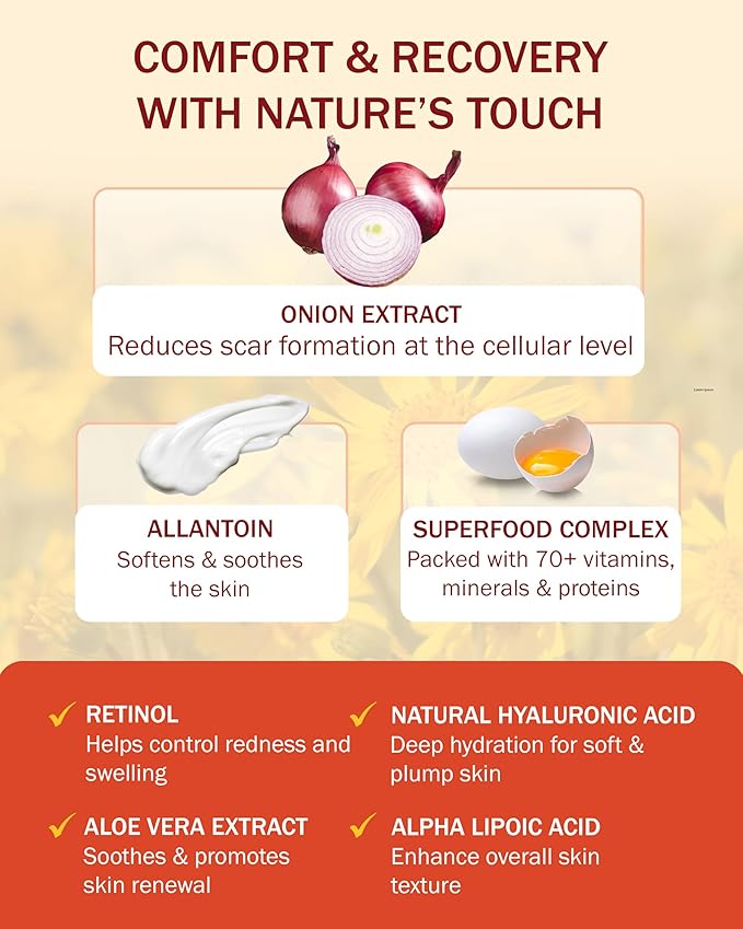 Scar Cream Gel for Surgical Scars Fast Repair C-Section -2.0 Fl Oz , Stretch Marks, Keloids, Burns, Scar Away Cream for Old Scars. Vitamins Full - All Skin Types - Reduce Acne Spots and scar treatment
